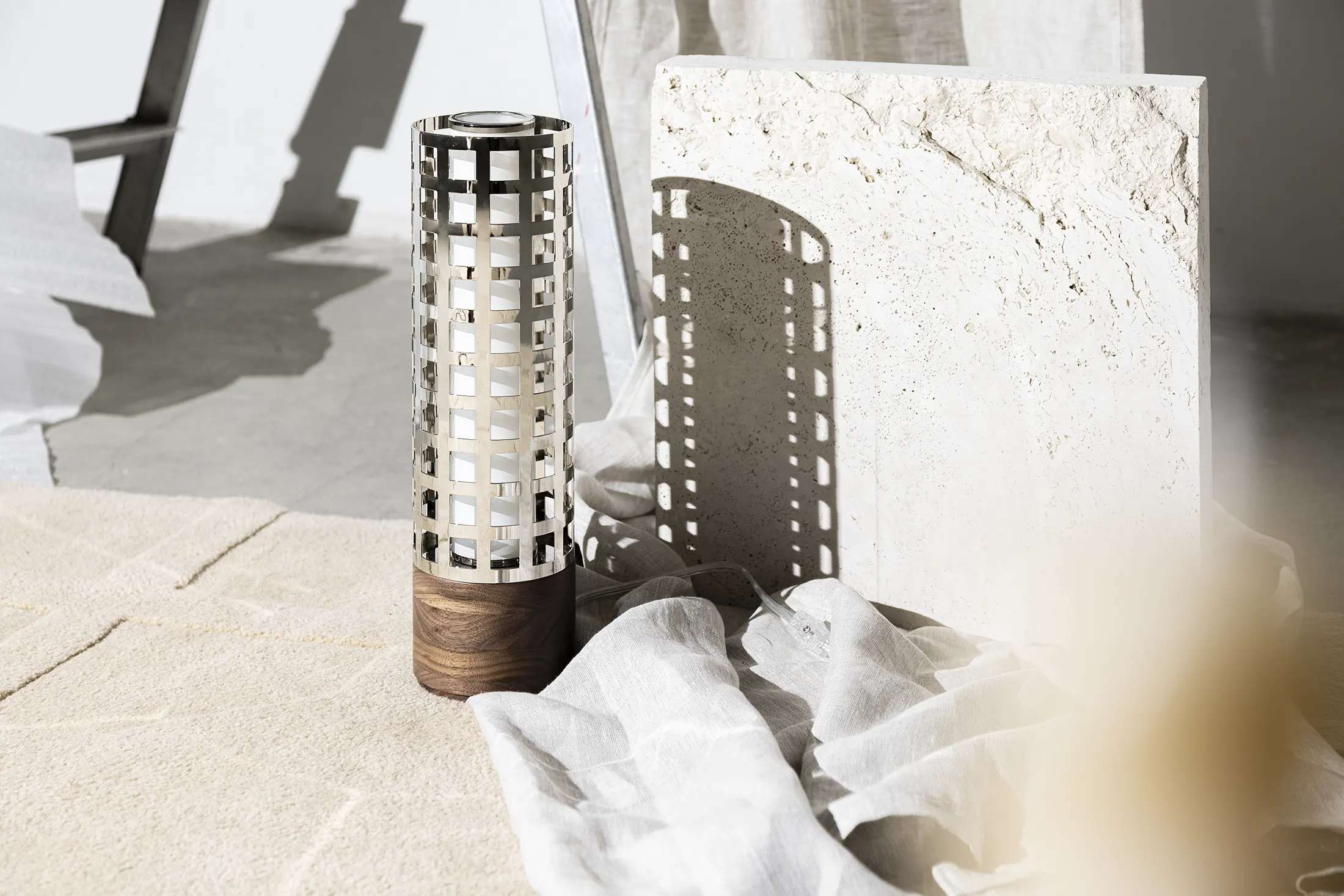 Expertly crafted in Portugal - Standing Steel Table Lamp designed by Sofia DeFrancesco